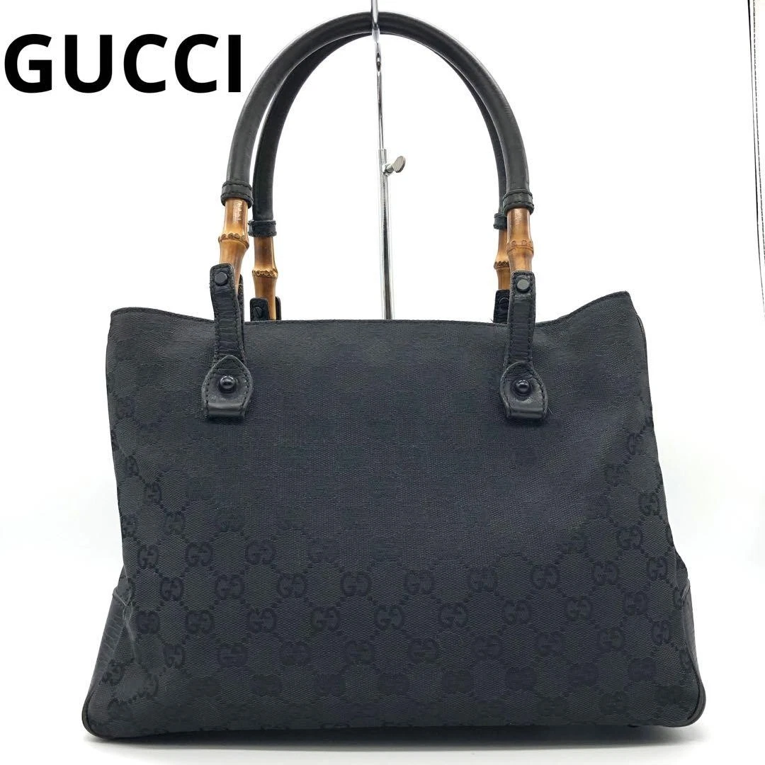 Sac fourre tout Gucci Gg toile bambou noir m2_0420
