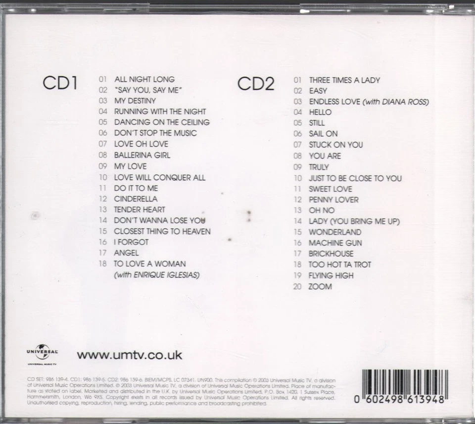 Lionel Richie Und Die Commodores Definitive Collection Doppel-CD Europa Island - Bild 2 von 4