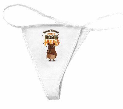 Damen String Tanga SOME TIMOS I NEED A BEAR HUG BÄR BRAUNBÄR EISBÄR BABY EISBÄR