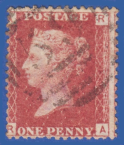 GB QV 1864 1d RED PLATE 119 RA SG43/44 GU MISPERF