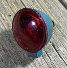 VINTAGE ANTIQUE BIKE BICYCLE LIGHT LENS RED UNTESTED OLD RUSTED BATTERY DYNAMO
