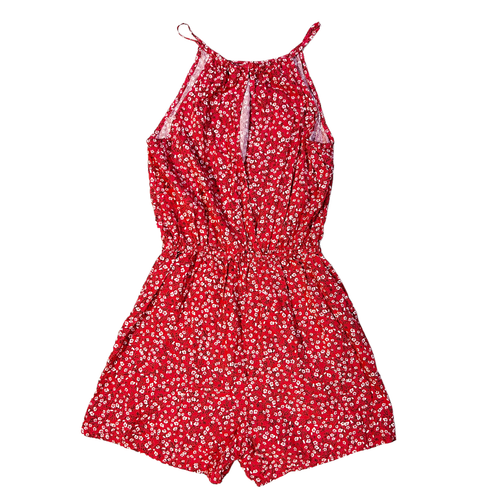 Old Navy Red Sleeveless Floral Romper Womens Size XS - Picture 8 of 8