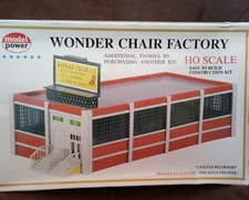 #458 Model Power WONDER CHAIR FACTORY HO Scale KIT NEW NIB "Lighted Billboard"