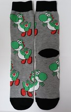 Yoshi Gray Super Mario Bros Funny Game Retro Cosplay Anime Cartoon Adult Socks