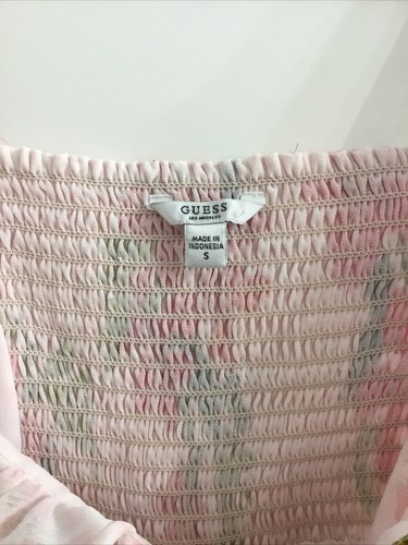 Guess Pink Flowered Floaty Peplum Top Size S - Picture 3 of 3