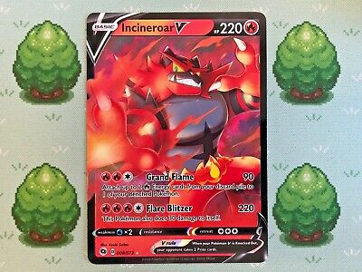 Incineroar V SWSH Champions Path 008/073 Half-Art Rare Pokemon Card