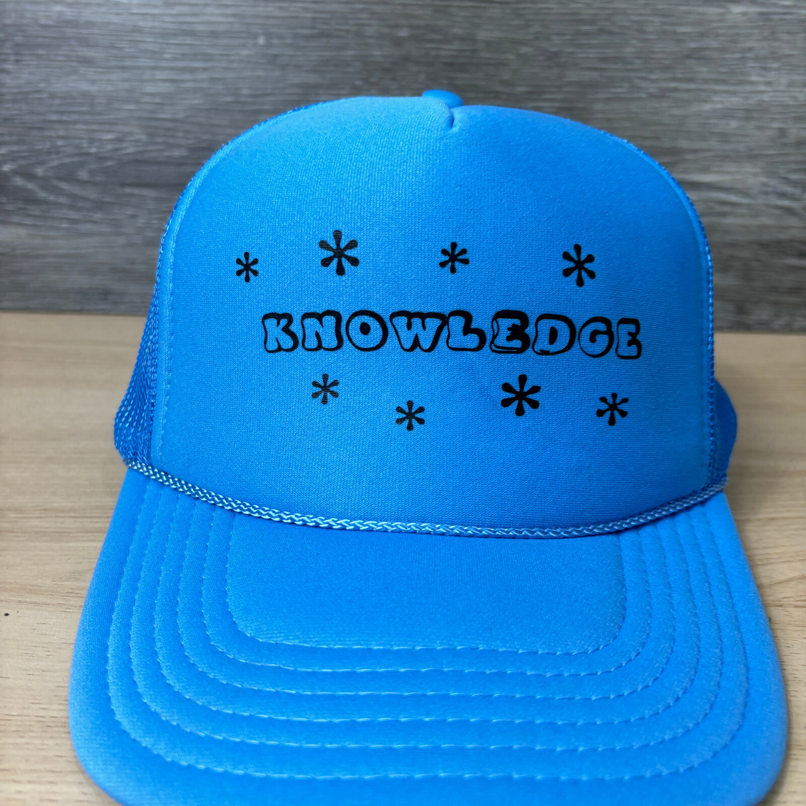 Knowledge Hat Cap Snapback Blue Rope Trucker Adju… - image 2