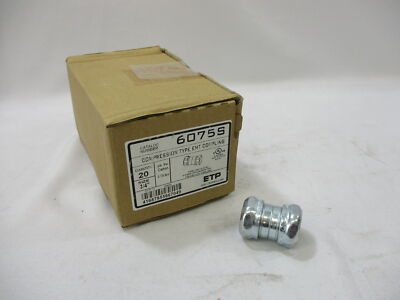 *NEW* (BOX OF 20)  APPLETON / EGS ETP 6075S COMPRESSION TYPE EMT COUPLING 3/4''