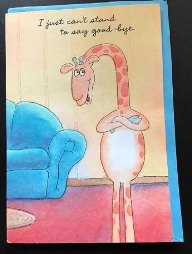 VINTAGE TRIP-TRAVEL HALLMARK GREETING CARD GIRAFFE "GOOD-BYE" - NEW