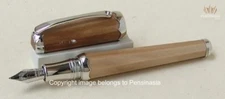 MONTEGRAPPA PICCOLA BEIGE RESIN WITH SILVER PLATED FINISH FOUNTAIN PEN GORGEOUS!