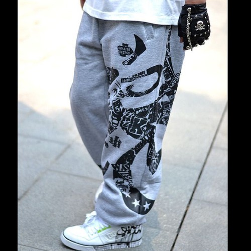 Men's Trendy Baggy Sports Pants Hip Hop Casual Loose Trousers Streets Sweatpant - Picture 10 of 11