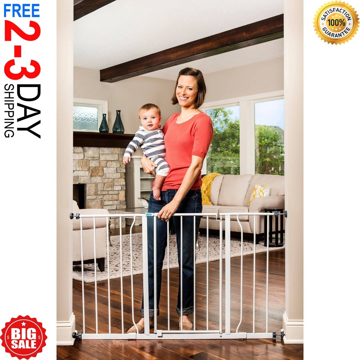 Tall Walk Thru Regalo Extra Tall Stairway Baby Gate Baby Safety
