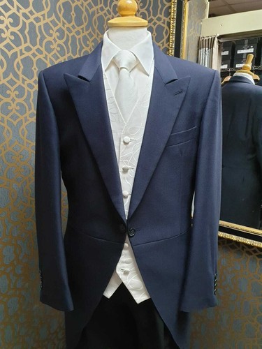 Da Uomo Navy Frac Mattina vestito da sera abito da sposa Royal Ascot Code  Giacca | eBay