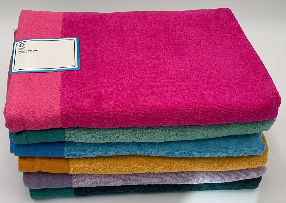 Toalla de baño Amber Mills 100 % algodón 6 30" x 60" terciopelo en 6 colores. Foto 2 de 4