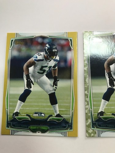 2014 Topps Gold & CAMO Football Bruce Irvin #256 Seattle Seahawks 2 SP numbered - Picture 6 of 10