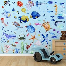 Decorative Fish Wall Stickers for Kids and Toddlers, Ocean Themed Under The Sea