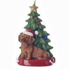 Dachshund Red w/Tree Ornament