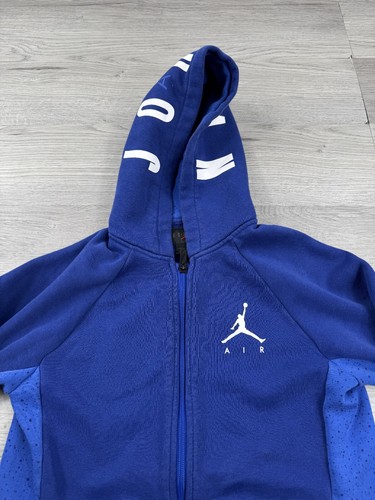 Jordan Jacket Youth L Blue Full Zip Up Hoodie Jumpman Nike Air Spell Out Boys - Picture 5 of 10