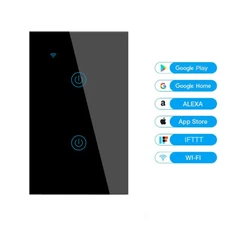 2 Gang 1 Way Home Smart WiFi Wall Light Switch Touch Panel Amazon Alexa Google