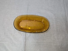 Vintage Duralex French Amber Gold Banana Glass Plate Bowl Dish Mid Century Spain