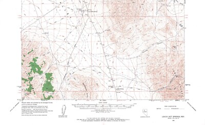 Leach Hot Springs Quadrangle Nevada 1961 Map Vintage USGS 15 Minute Topographic