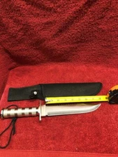 8.5 Survival Combat Tactical Serrated Hunting Knife W/ Sheath Bowie Fixed Blade