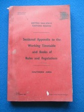 British Rail eastern - Sectional Appendix Rules & Regs -  May 1972