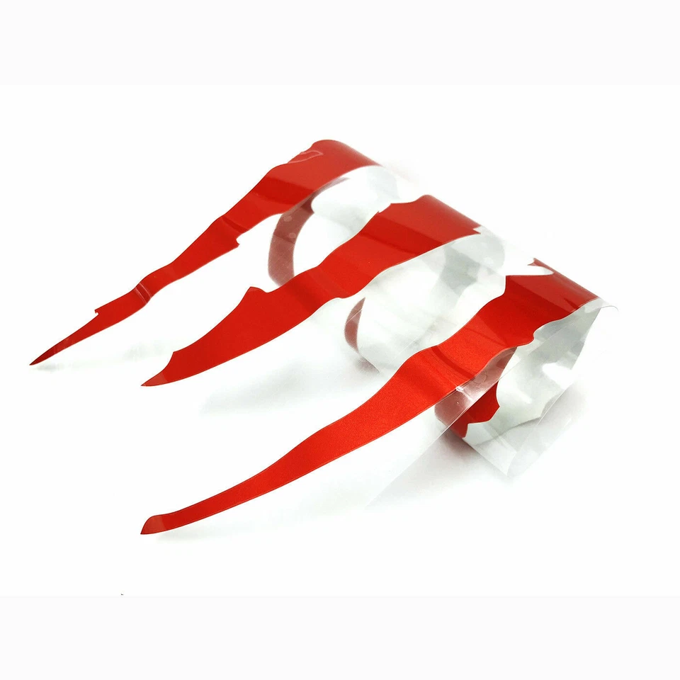 Calcomanía de vinilo universal 2 piezas garra de bestia roja rasguño faro puerta lateral Foto 3 de 4