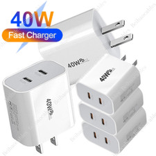 40W Dual Port USB C Wall Charger Fast Block Type C Charging Cube for iPhone Lot