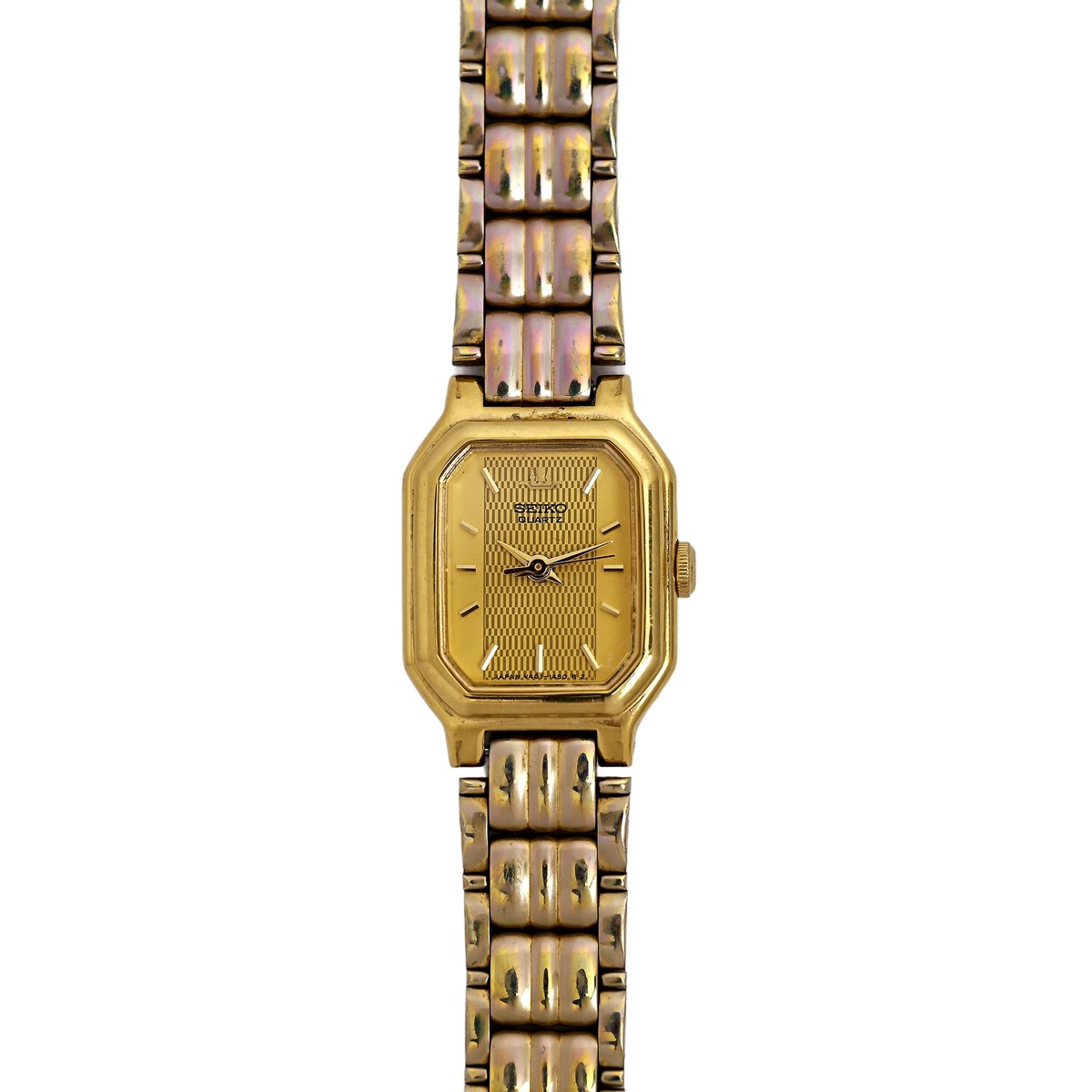 ₅₀⑤ SEIKO 腕時計 V401- Seiko Vintage Gold Plated Quartz Tank Ladies Wrist Watch
