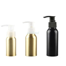 30ml 50ml 100ml Aluminium Bottle with Lotion Pump Dispenser for Cosmetic Travel