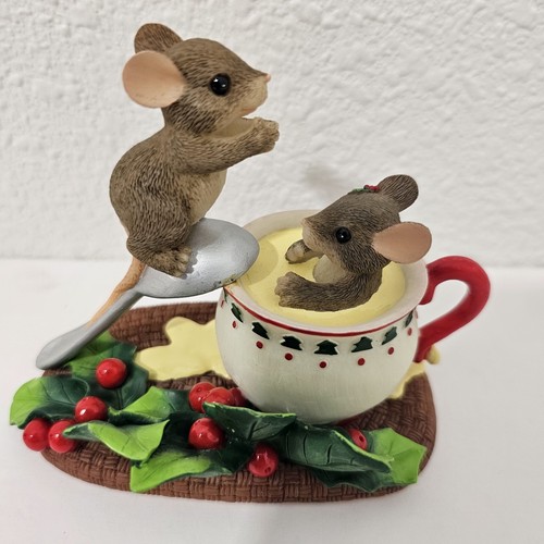 Charming Tails Holiday Dive Into the Holidays Eggnog Mice Mouse 87/208 - Picture 6 of 10