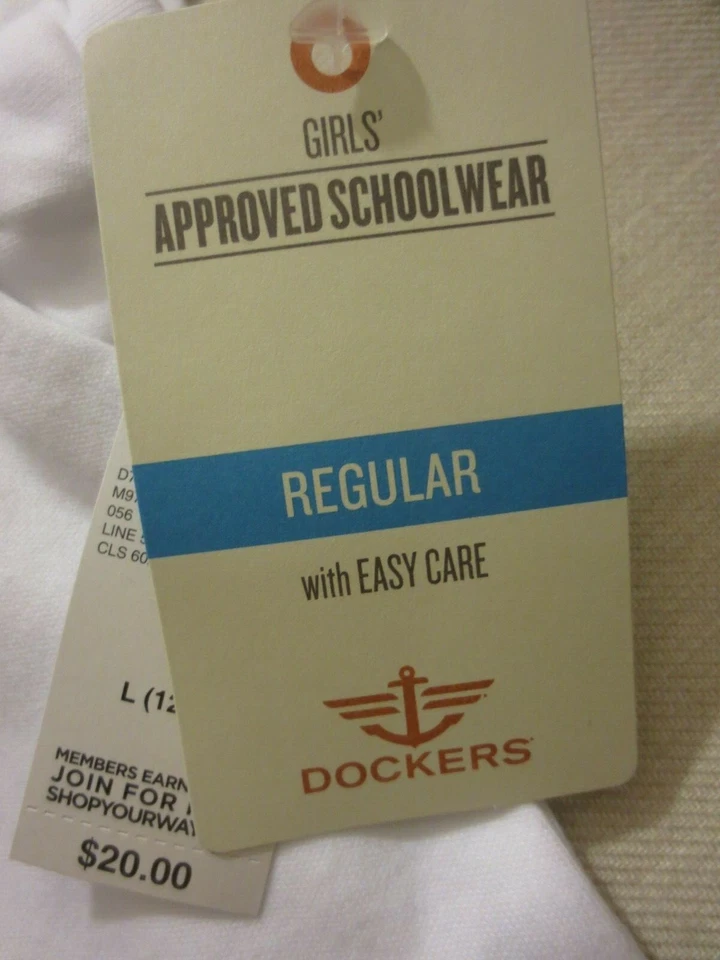 2 Nuevas Camisas Uniformes Escolares Niña Dockers Blancas Manga Corta Talla L (12/14) Foto 3 de 3