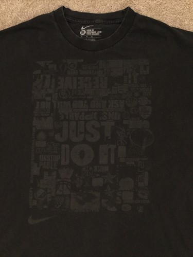 NIKE Air Force One Men's XL Black Graphic T-Shirt Basketball Flight Just Do It - Picture 3 of 8