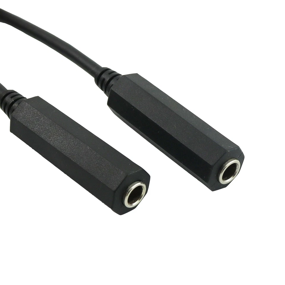 1x 6.35mm Stereo Female to Female Extension Audio Guitar TRS Cable Cord 30cm/1ft - Image 3 of 4