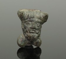 ANCIENT ROMAN BRONZE HEAD OF PAN 1ST AD