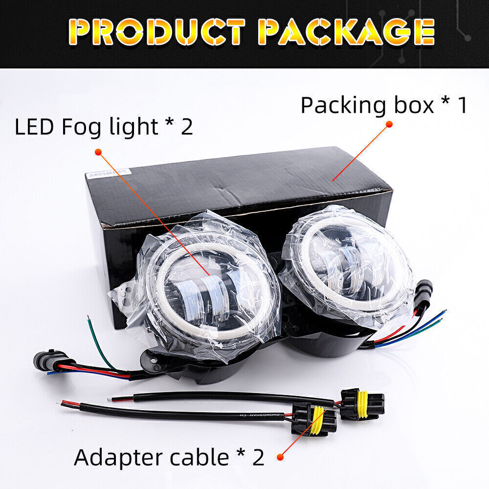 YLT Auto Clear Fog Light Kit For 2015-2020 Jeep Renegade – Halogen Bulbs Included, Direct Factory Replacement