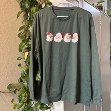 Extra large green polyester sweatshirt Santa Claus new without tags