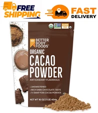 New BetterBody Foods Organic Cacao Powder, Gluten-Free, 16 oz