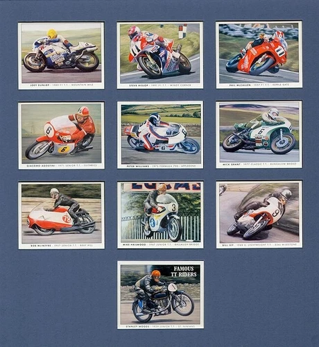FAMOUS TT RIDERS Collectors Card Set - Dunlop Hislop Grant McCallen Woods Ivy +