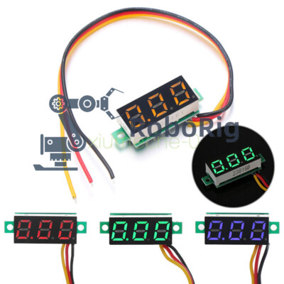 0.28'' Blue  3-Wire LED DC 0-100V Voltmeter Digital Display Voltage Panel Meter