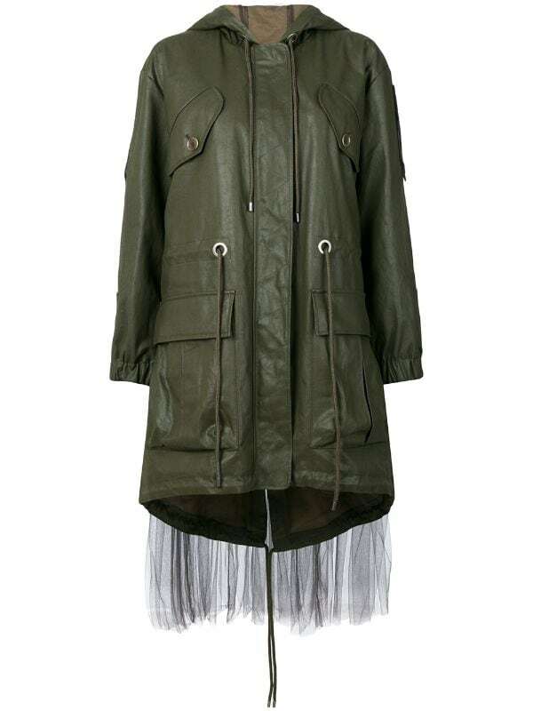 アウターその他 MOSCHINO Women Outer V0601 05130082 Beige Moschino Womens Army Tulle Layer Nylon Parka Jacket Green