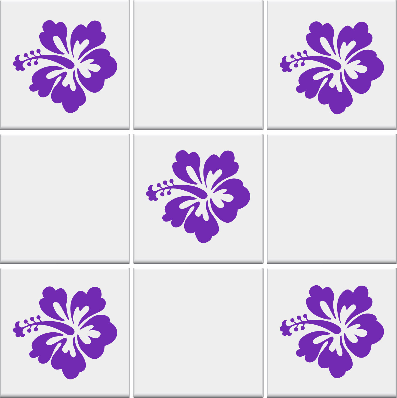 Bathroom Tile Stickers Wall Transfers HIBISCUS FLOWERS Vinyl Decals *2 sizes* eBay