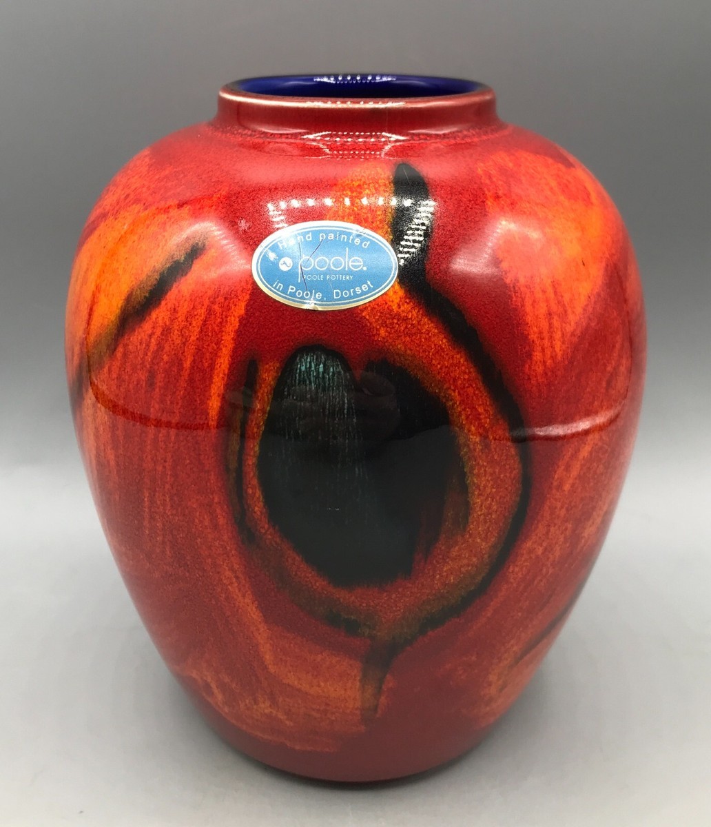 Poole Pottery 'Peacock' Pattern Vase | eBay UK