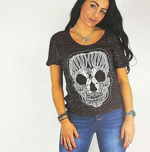 Ladies sparkly crochet short sleeve 