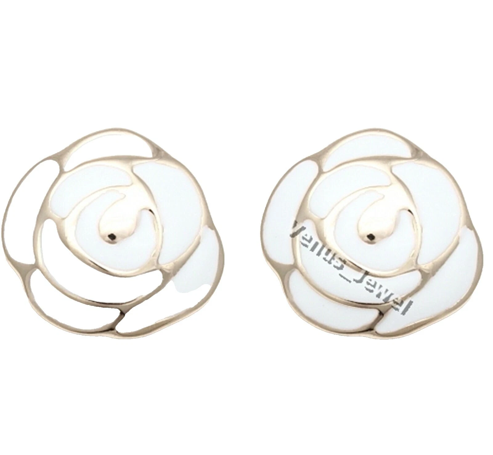 Espiga De Chapado en Oro Rosa Esmalte Pendientes De Moda