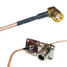 RG316 RP-SMA MALE ANGLE to N Female Flange O-Ring RF Cable Rapid-SHIP LOT