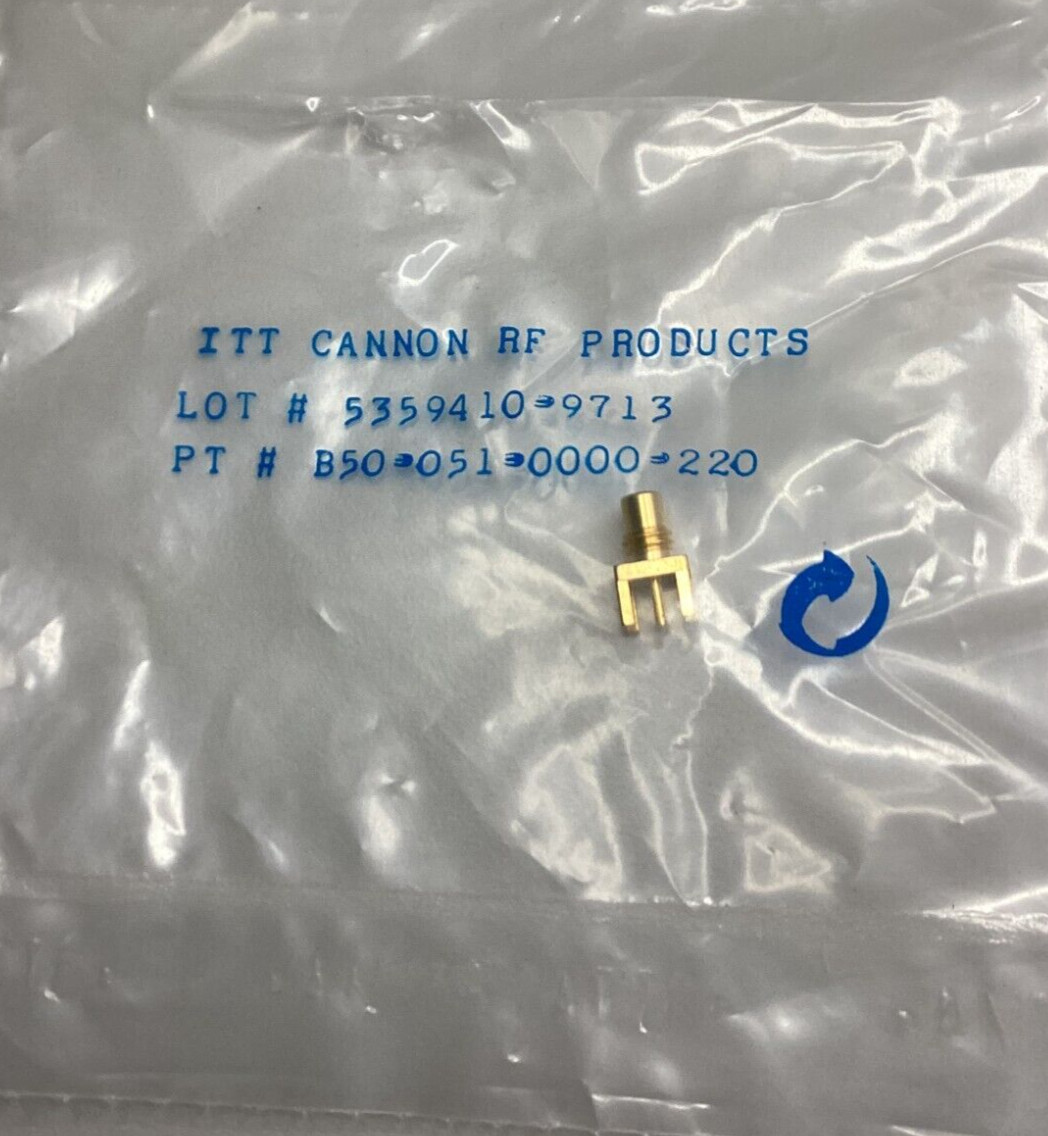 1X IC B50-051-0000-220 SMC Connector Jack, Male Pin 50 Ohms Through Hole Solder