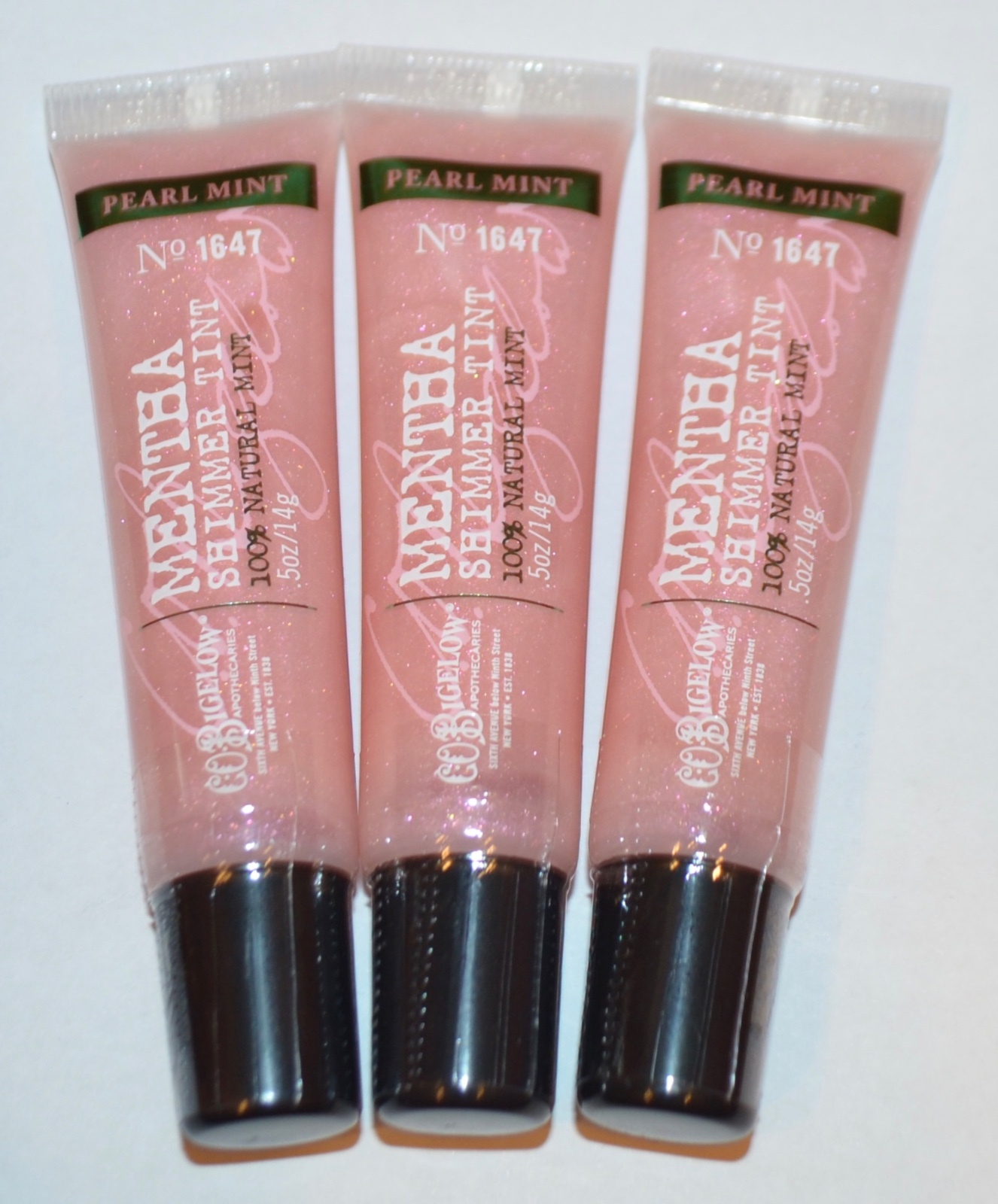 3 BATH BODY WORKS CO BIGELOW PEARL MINT MENTHA SHIMMER TINT LIP SHINE