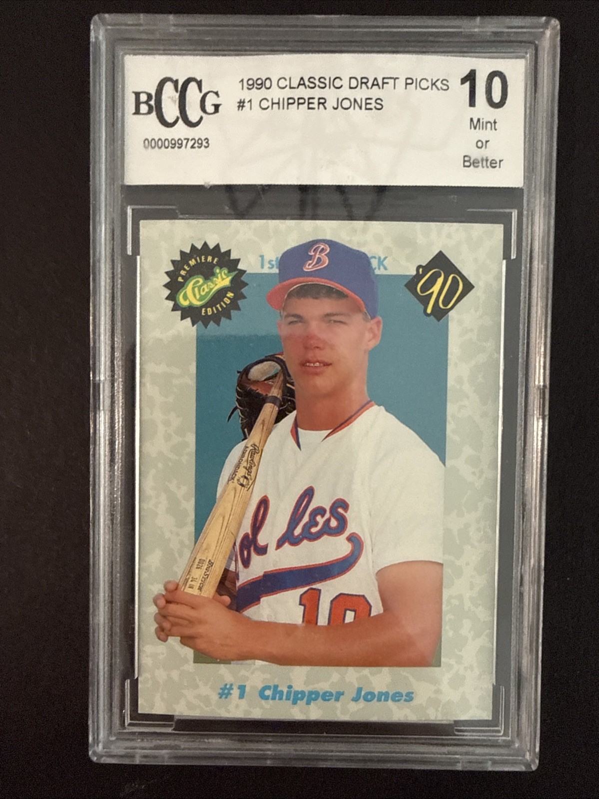 1990 Classic Draft Picks Chipper Jones #1 BCCG 10 Atlanta Braves